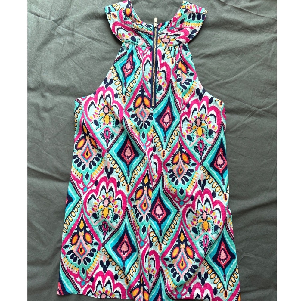 Lilly‎ Pulitzer Halter Top XS Multicolor Geometric Easter Paisley Spring Art - Picture 2 of 8